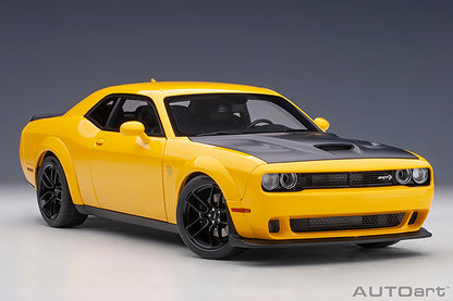 AUTOart 2018 Dodge Challenger SRT Hellcat Widebody Yellow Jacket w/ Satin Black Hood 1:18