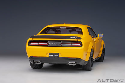 AUTOart 2018 Dodge Challenger SRT Hellcat Widebody Yellow Jacket w/ Satin Black Hood 1:18