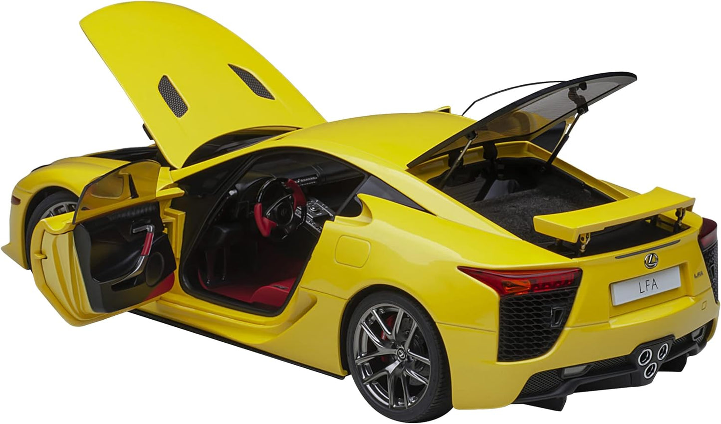 AUTOart 2012 Lexus LFA Pearl Yellow w/ Red and Black Interior 1:18