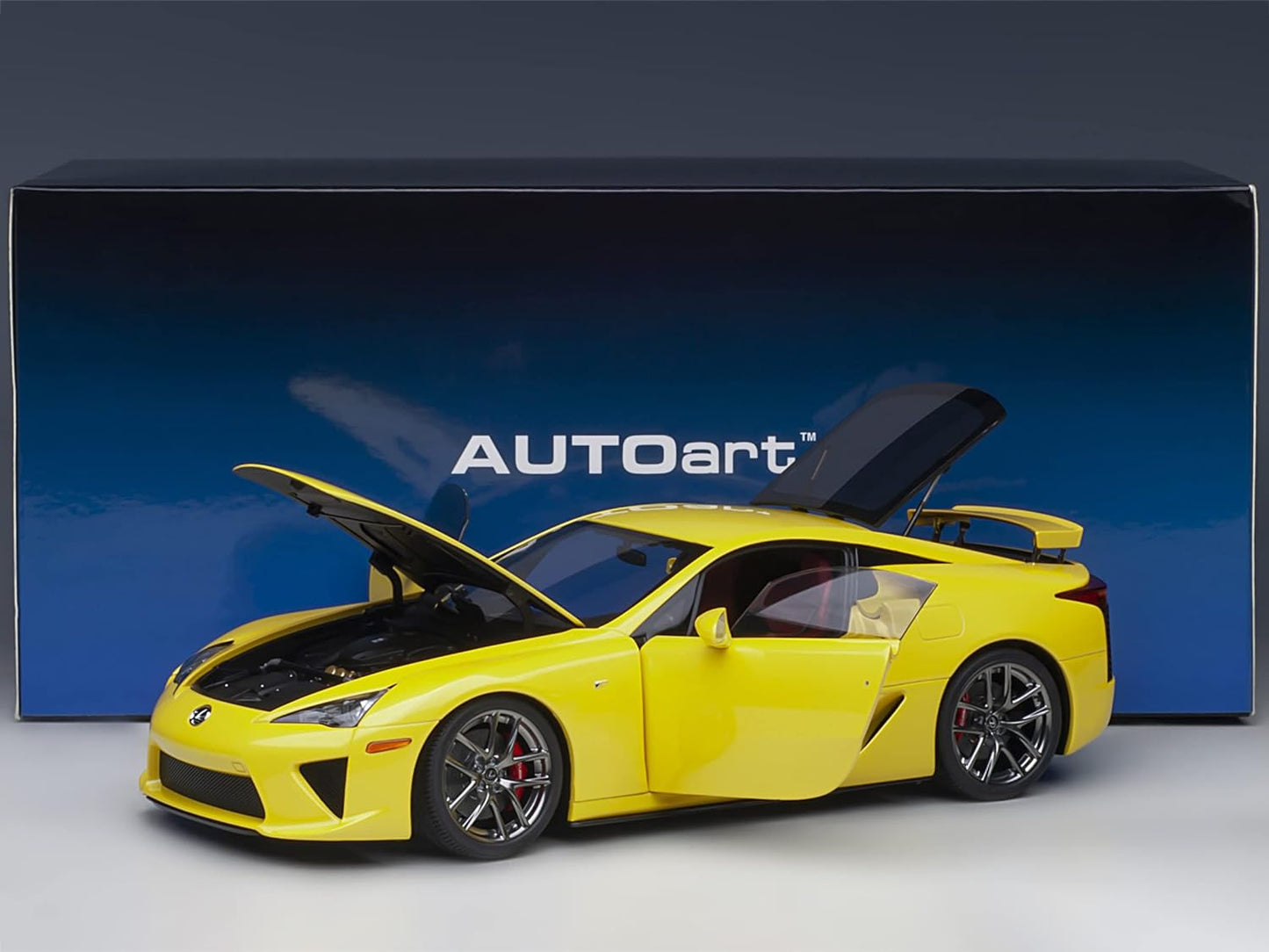 AUTOart 2012 Lexus LFA Pearl Yellow w/ Red and Black Interior 1:18