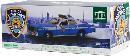 Greenlight 1978 Dodge Monaco NYPD Police Cruiser Blue 1:18