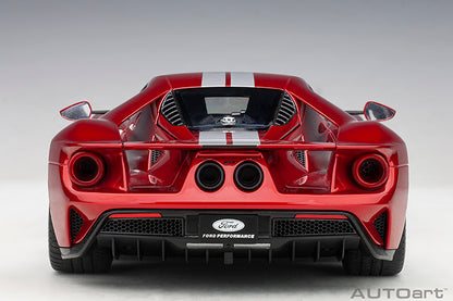 AUTOart 2017 Ford GT Liquid Red w/ Silver Stripes 1:18