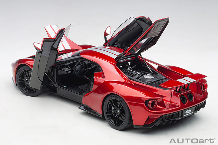 AUTOart 2017 Ford GT Liquid Red w/ Silver Stripes 1:18