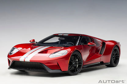 AUTOart 2017 Ford GT Liquid Red w/ Silver Stripes 1:18