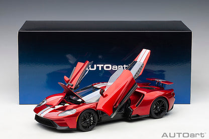 AUTOart 2017 Ford GT Liquid Red w/ Silver Stripes 1:18