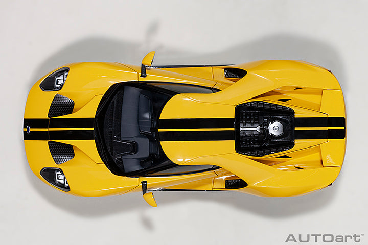 AUTOart 2017 Ford GT Triple Yellow w/ Black Stripes 1:18