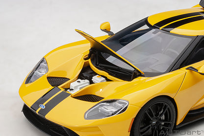 AUTOart 2017 Ford GT Triple Yellow w/ Black Stripes 1:18