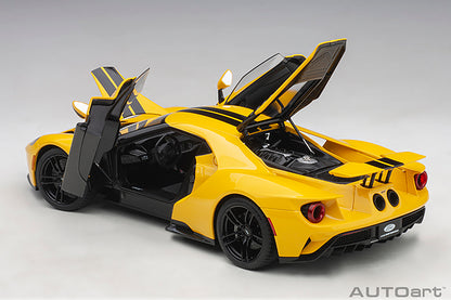 AUTOart 2017 Ford GT Triple Yellow w/ Black Stripes 1:18