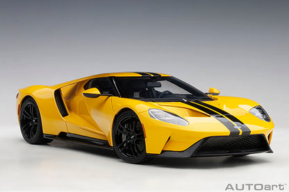 AUTOart 2017 Ford GT Triple Yellow w/ Black Stripes 1:18