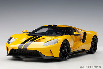 AUTOart 2017 Ford GT Triple Yellow w/ Black Stripes 1:18