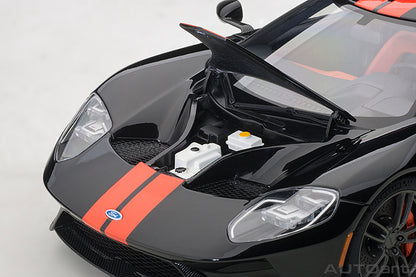 AUTOart 2017 Ford GT Shadow Black w/ Orange Stripes 1:18