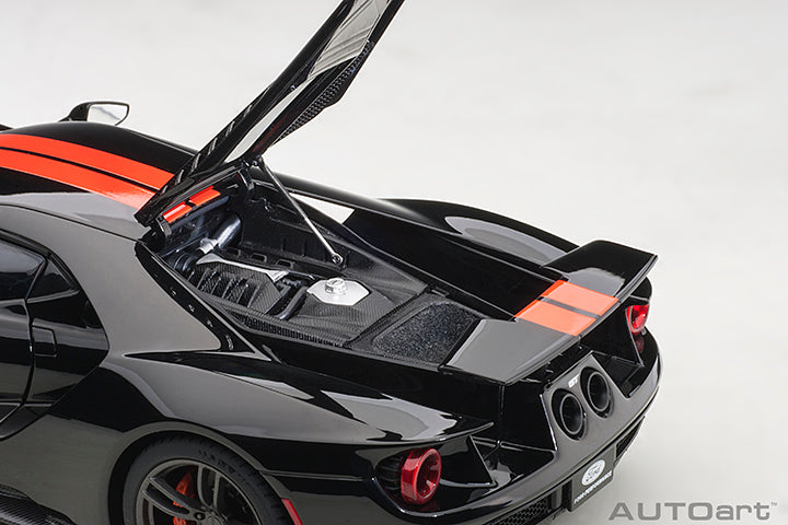 AUTOart 2017 Ford GT Shadow Black w/ Orange Stripes 1:18