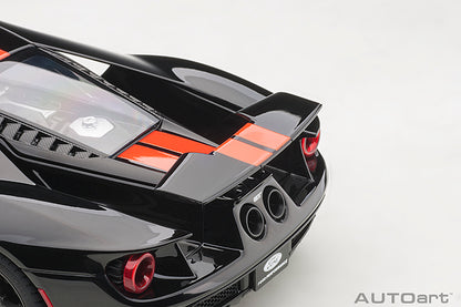 AUTOart 2017 Ford GT Shadow Black w/ Orange Stripes 1:18