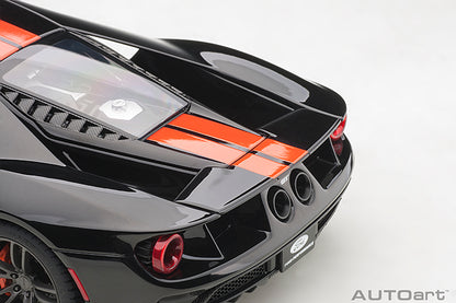 AUTOart 2017 Ford GT Shadow Black w/ Orange Stripes 1:18