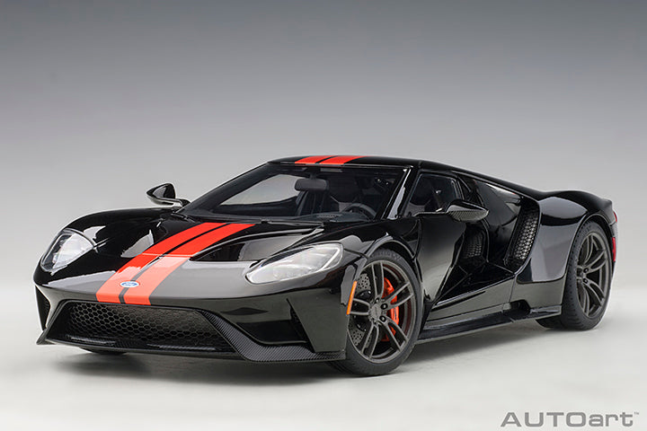 AUTOart 2017 Ford GT Shadow Black w/ Orange Stripes 1:18