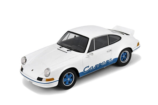 Schuco 1972 Porsche 911 Carrera 2.7 RS Presentation White w/ Blue Deco 1:18