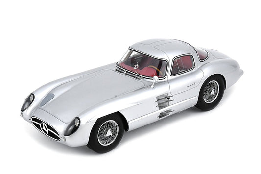 Schuco 1955 Mercedes Benz 300SLR Uhlenhaut Gullwing Coupe Silver 1:18