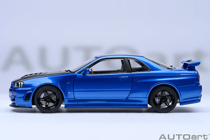 AUTOart 2001 Nissan Skyline GT-R (R34) Z-Tune Bayside Blue w/ Carbon Fiber Hood 1:18