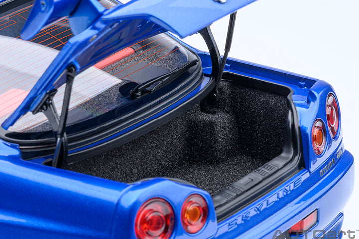 AUTOart 2001 Nissan Skyline GT-R (R34) Z-Tune Bayside Blue w/ Carbon Fiber Hood 1:18