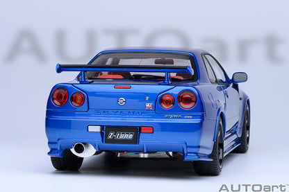 AUTOart 2001 Nissan Skyline GT-R (R34) Z-Tune Bayside Blue w/ Carbon Fiber Hood 1:18