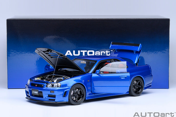 AUTOart 2001 Nissan Skyline GT-R (R34) Z-Tune Bayside Blue w/ Carbon Fiber Hood 1:18