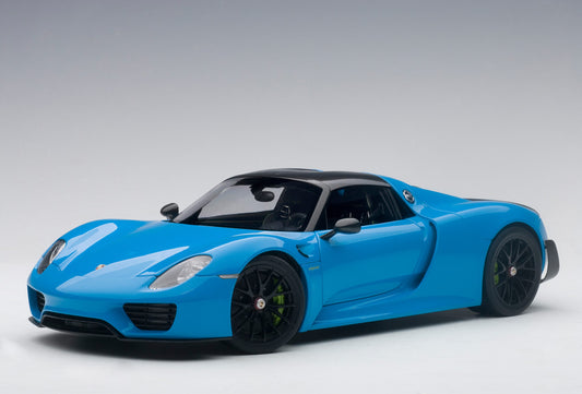 AUTOart Porsche 918 Spyder w/ Weissach Pkg Riviera Blue 1:18