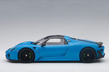 AUTOart Porsche 918 Spyder w/ Weissach Pkg Riviera Blue 1:18