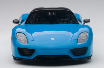 AUTOart Porsche 918 Spyder w/ Weissach Pkg Riviera Blue 1:18