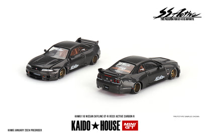 Mini GT 1995 Nissan Skyline GT-R (R33) Kaido House Active Carbon R V1 (Full Carbon Fiber) 1:64