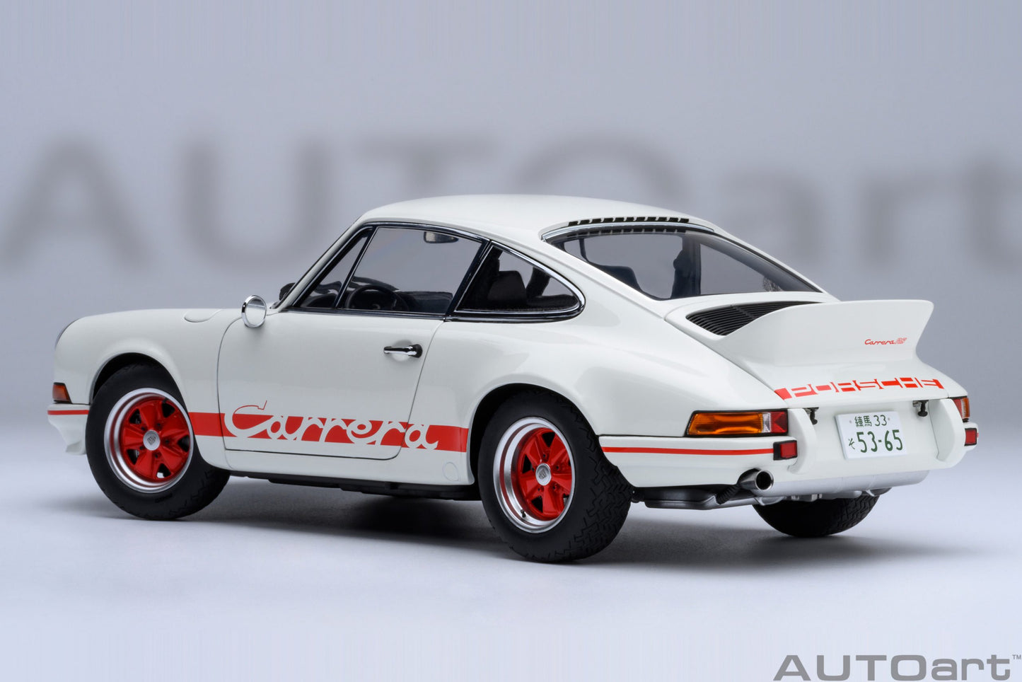 AUTOart Porsche 911 Carrera 2.7 RS Grand Prix White w/ Red "The Circuit Wolf" 1:18