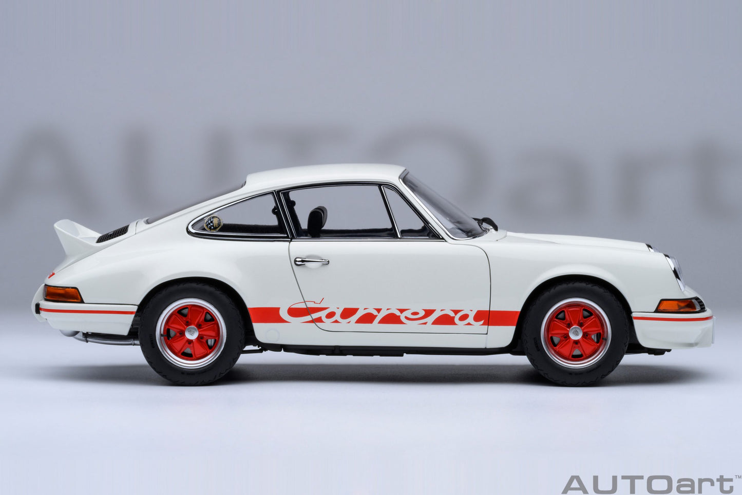 AUTOart Porsche 911 Carrera 2.7 RS Grand Prix White w/ Red "The Circuit Wolf" 1:18