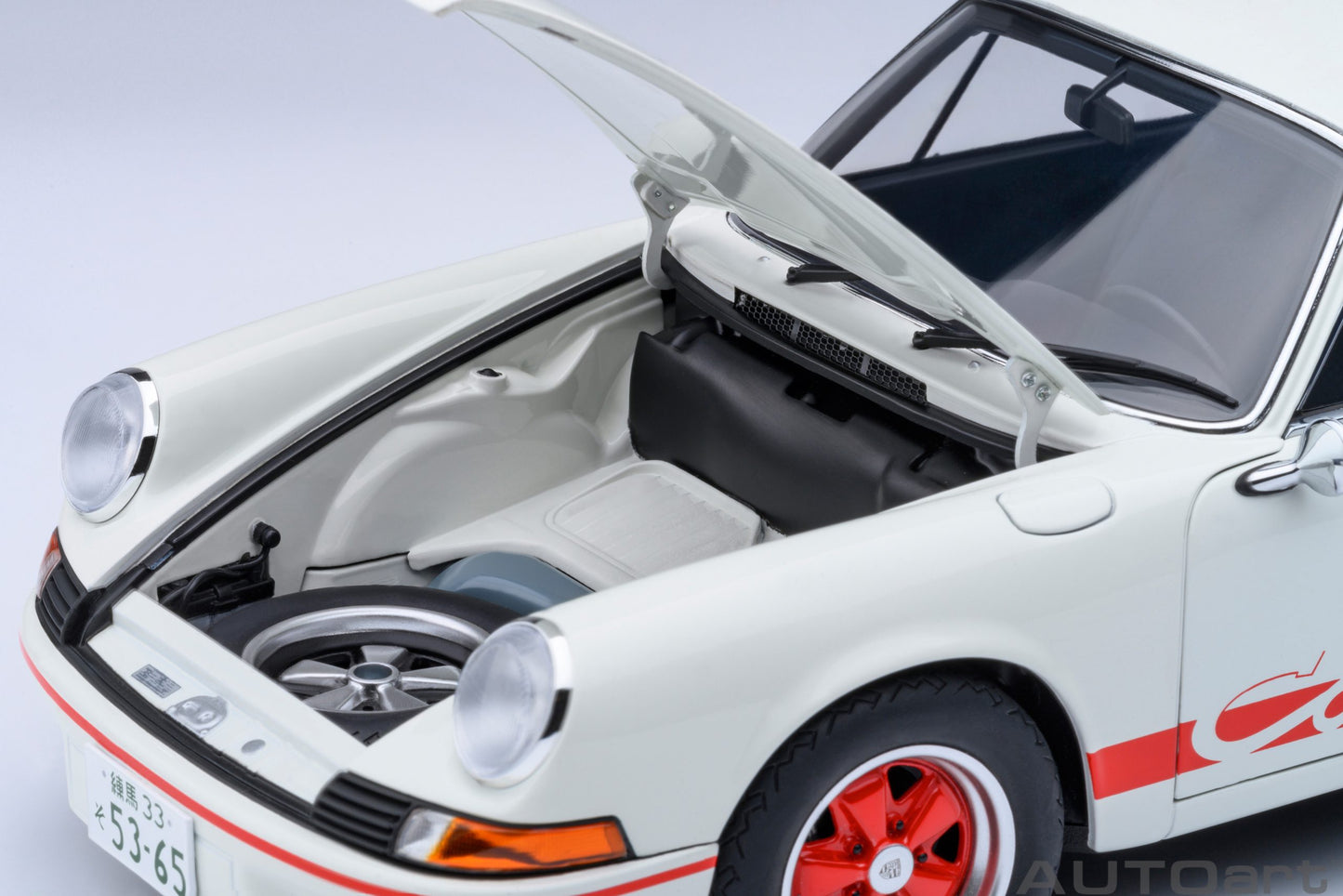 AUTOart Porsche 911 Carrera 2.7 RS Grand Prix White w/ Red "The Circuit Wolf" 1:18