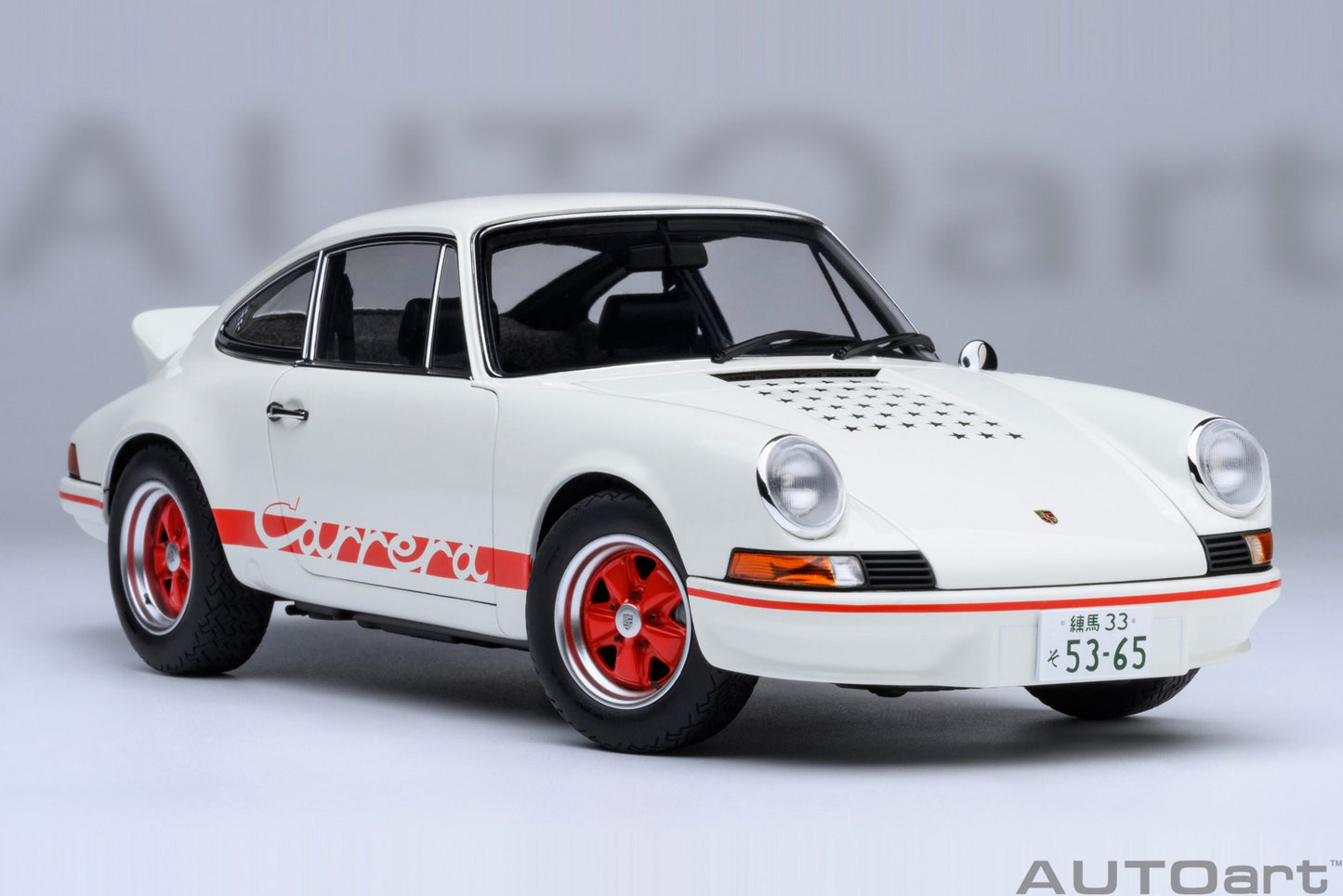 AUTOart Porsche 911 Carrera 2.7 RS Grand Prix White w/ Red "The Circuit Wolf" 1:18