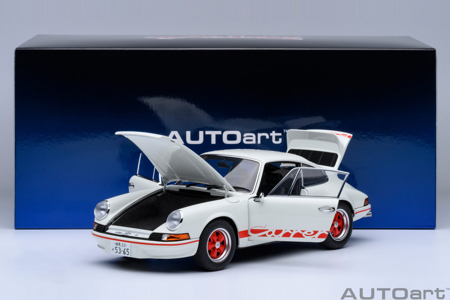 AUTOart Porsche 911 Carrera 2.7 RS Grand Prix White w/ Red "The Circuit Wolf" 1:18