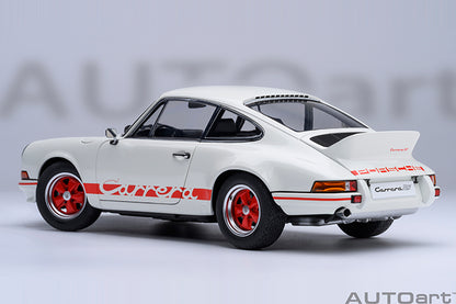 AUTOart Porsche 911 Carrera 2.7 RS Grand Prix White w/ Red Deco and Wheels 1:18