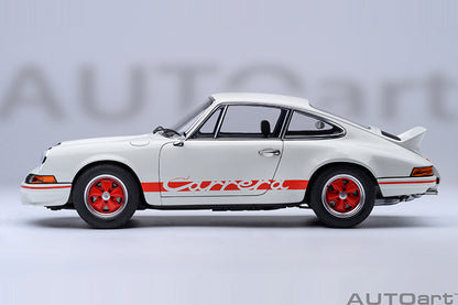 AUTOart Porsche 911 Carrera 2.7 RS Grand Prix White w/ Red Deco and Wheels 1:18