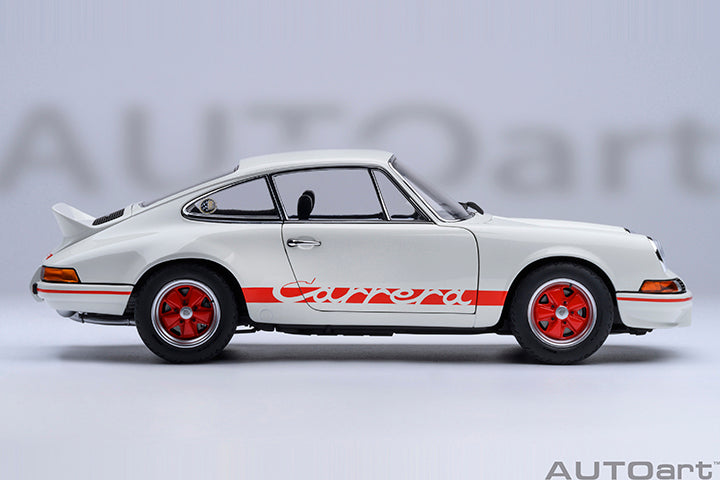 AUTOart Porsche 911 Carrera 2.7 RS Grand Prix White w/ Red Deco and Wheels 1:18