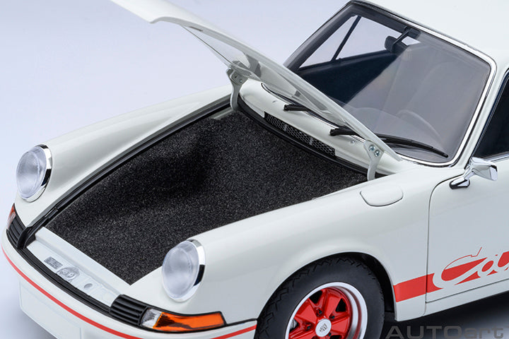 AUTOart Porsche 911 Carrera 2.7 RS Grand Prix White w/ Red Deco and Wheels 1:18