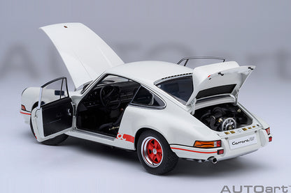 AUTOart Porsche 911 Carrera 2.7 RS Grand Prix White w/ Red Deco and Wheels 1:18