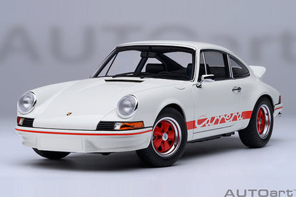 AUTOart Porsche 911 Carrera 2.7 RS Grand Prix White w/ Red Deco and Wheels 1:18