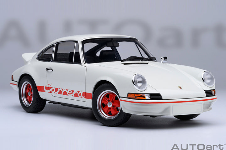 AUTOart Porsche 911 Carrera 2.7 RS Grand Prix White w/ Red Deco and Wheels 1:18