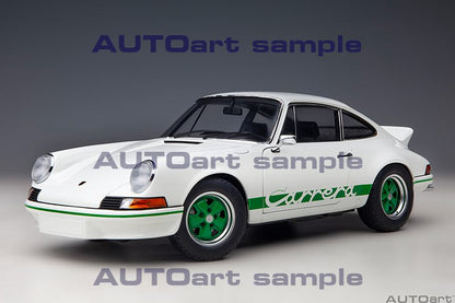 AUTOart Porsche 911 Carrera 2.7 RS Grand Prix White w/ Green Deco and Wheels 1:18