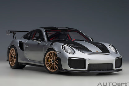 AUTOart Porsche 911 991.2 GT2 RS w/ Weissach Pkg GT Silver Metallic 1:18