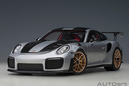 AUTOart Porsche 911 991.2 GT2 RS w/ Weissach Pkg GT Silver Metallic 1:18