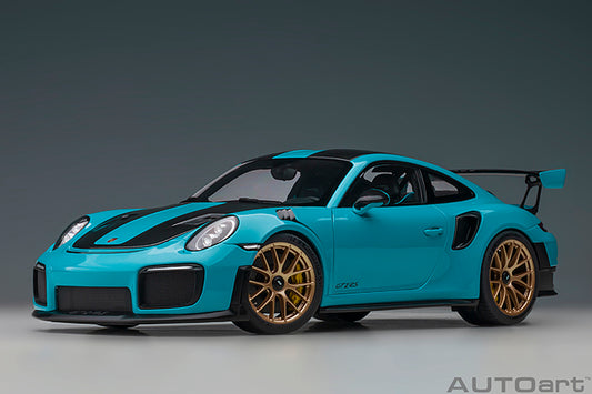 AUTOart Porsche 911 991.2 GT2 RS w/ Weissach Pkg Miami Blue 1:18