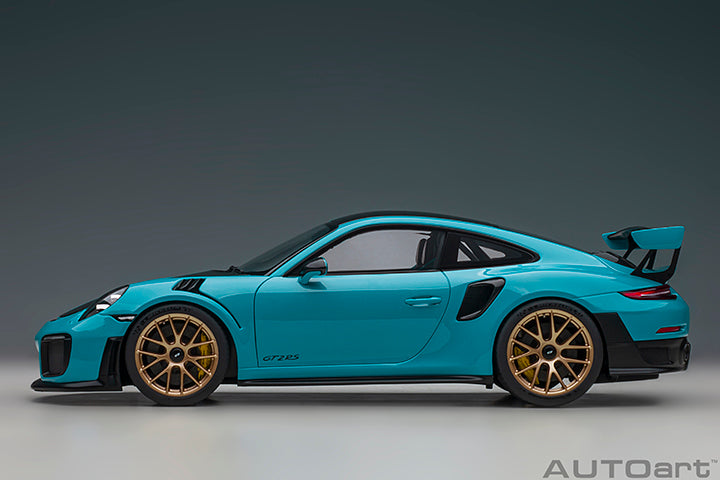 AUTOart Porsche 911 991.2 GT2 RS w/ Weissach Pkg Miami Blue 1:18