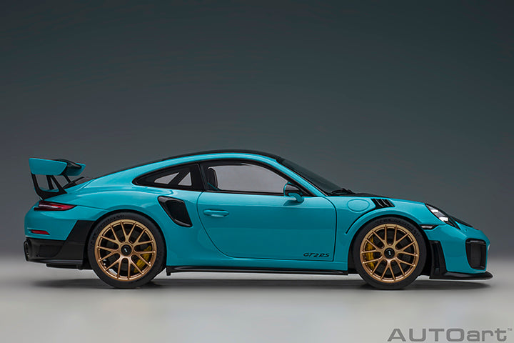 AUTOart Porsche 911 991.2 GT2 RS w/ Weissach Pkg Miami Blue 1:18