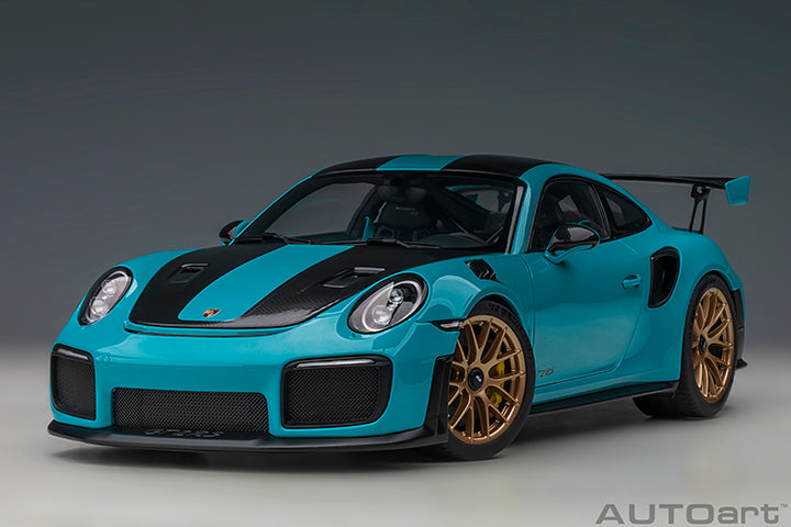 AUTOart Porsche 911 991.2 GT2 RS w/ Weissach Pkg Miami Blue 1:18