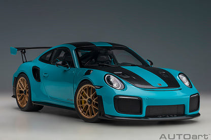 AUTOart Porsche 911 991.2 GT2 RS w/ Weissach Pkg Miami Blue 1:18