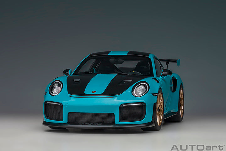 AUTOart Porsche 911 991.2 GT2 RS w/ Weissach Pkg Miami Blue 1:18